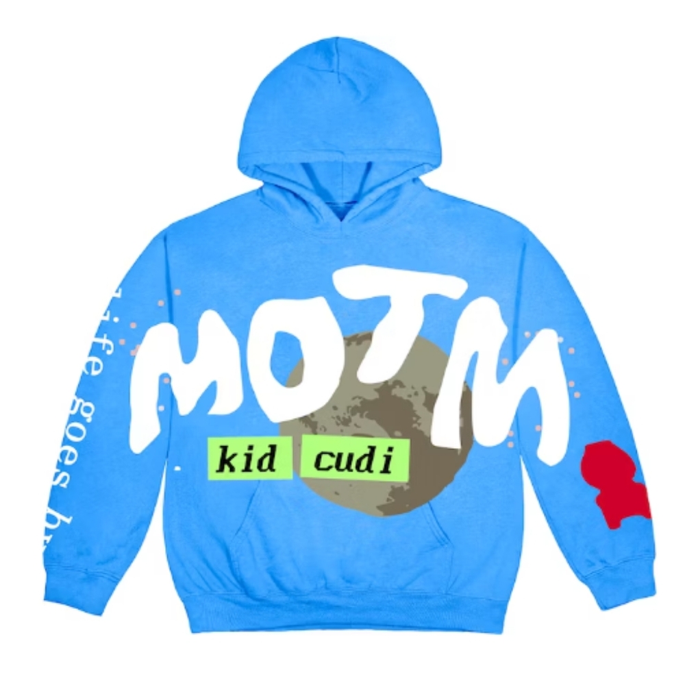 KID CUDI Man on the Moon 3 The Chosen  Cotton Blue Heavy Sweatshirt print Hoodie